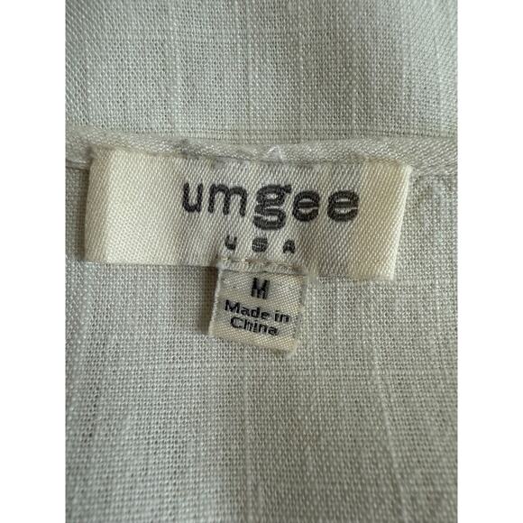 Umgee Linen Blend High Low Frayed Hem Dress Womens Size Medium Boho Beachy - Picture 9 of 10